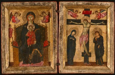 Diptych of the Virgin and Child Enthroned and the Crucifixion by Unknown artist