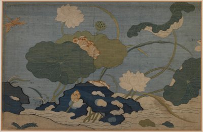 Dragonfly and Lotus Plants by Unknown artist