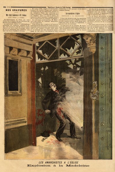 Explosion in the Church of La Madeleine in Paris, the Anarchist Criminal, the Only Victim, Has the Effects of His Own Bomb by Unknown artist