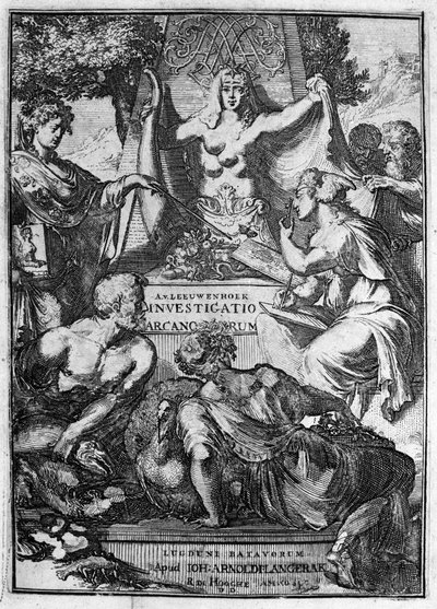 False title of the work Investigatio Arcanorum by the Dutch trader and scholar Antoine van Leeuwenhoek (1632-1723) 1722 by Unknown artist