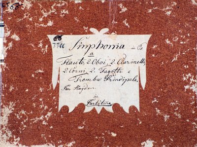 First page of musical score of Symphony 66 in B flat major by J Haydn by Unknown artist