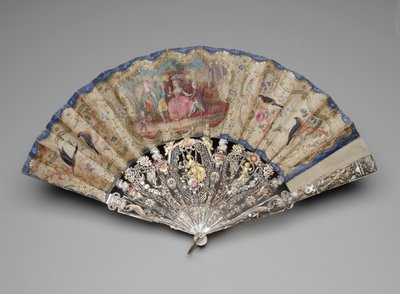 Folding fan with a courting scene, c.1770-80 by Unknown artist