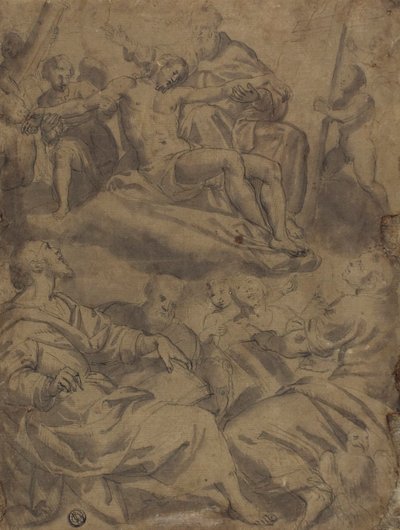 Four Evangelists and the Vision of God Holding the Dead Christ with the Instruments of the Passion by Unknown artist
