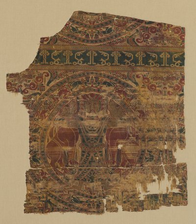 Fragment with Lion Strangler from a Dalmatic of Saint Bernard Calvo by Unknown artist