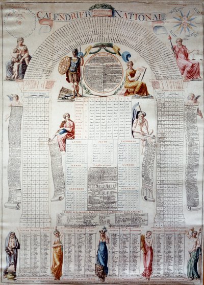 French Revolution: National Calendar Calculated for Thirty Years from 31/12/1792 by Unknown artist