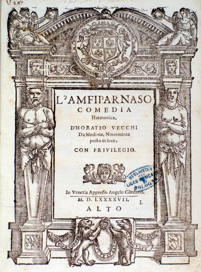 Frontispiece from Amfiparnaso madrigal comedy by Orazio Vecchi by Unknown artist