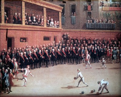 Game of the Ball to the Arm - Painting from the Beginning of the 18th Century. Anonymous. Naples, National Museum of San Martino by Unknown artist
