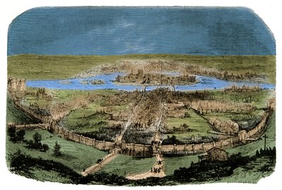 General View of Paris with the Enclosure Under Philippe Auguste by Unknown artist