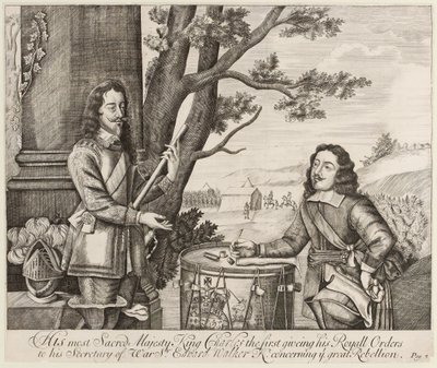 His Most Sacred Majesty King Charles I giving his Royal Orders to his Secretary concerning the great Rebellion by Unknown
