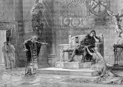 Helene asks Constantine for the sacrifice of Fausta by Unknown artist