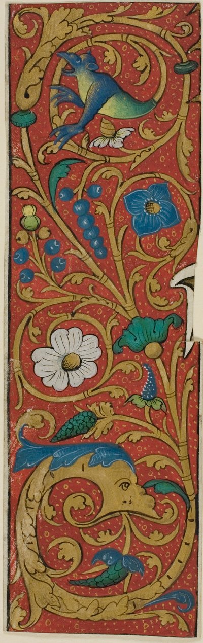 Illuminated Border with Grotesques and Flora from a Manuscript by Unknown artist