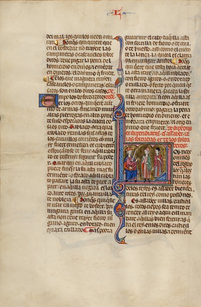 Initial L: Two Men before a King by Unknown artist
