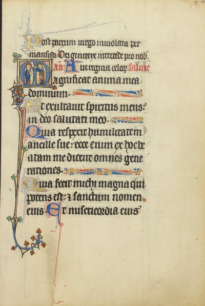 Initial M: The Virgin and Child with a Saint by Unknown artist