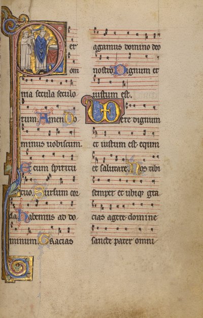 Initial P: A Priest and a Ministrant before an Altar by Unknown artist