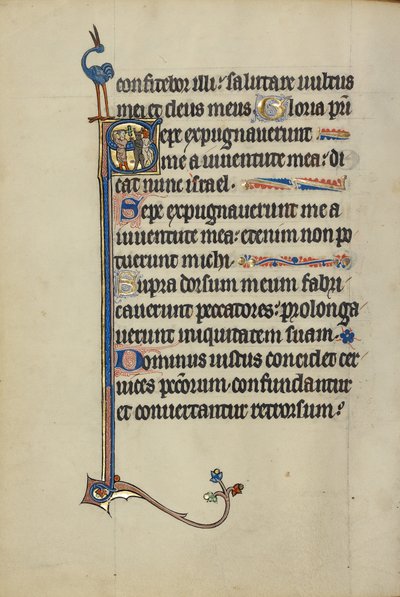 Initial S: A Man with a Cross Chasing Away Two Devils by Unknown artist