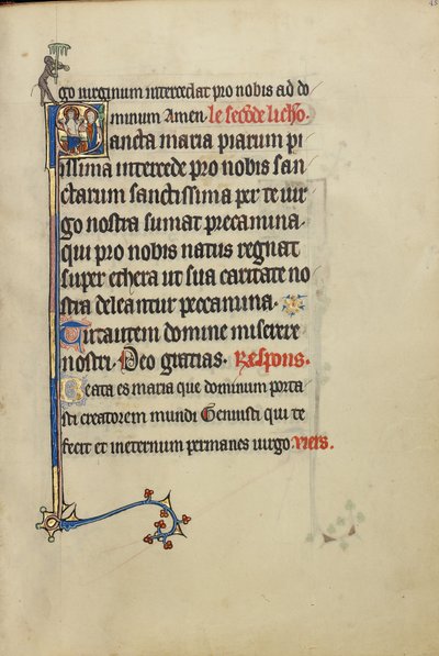 Initial S: The Virgin Mary and Christ Showing his Wounds by Unknown artist