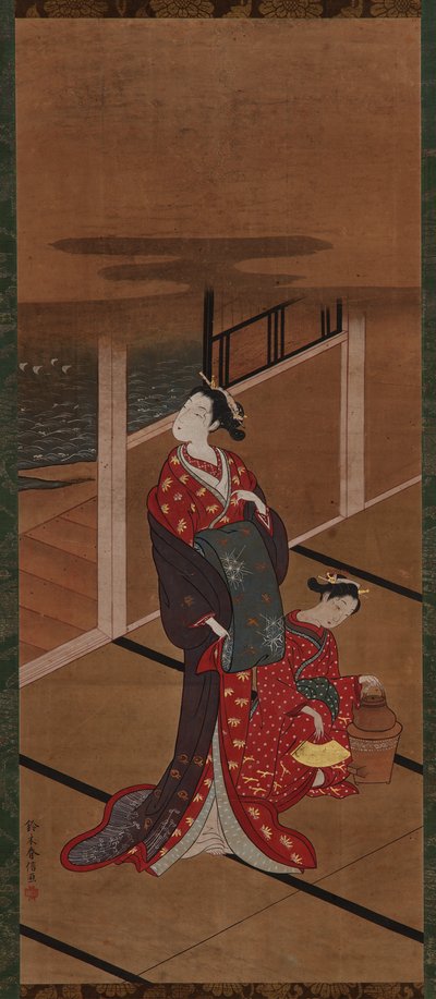Interior: A Yujo and an Attendant Heating Water by Unknown artist