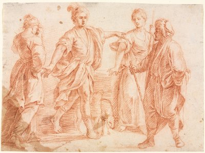 Jacob and Laban with Rachel and Leah (recto) by Unknown artist