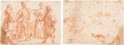 Jacob and Laban with Rachel and Leah (recto) Sketch of Two Men and Other Various Figures (verso) by Unknown artist