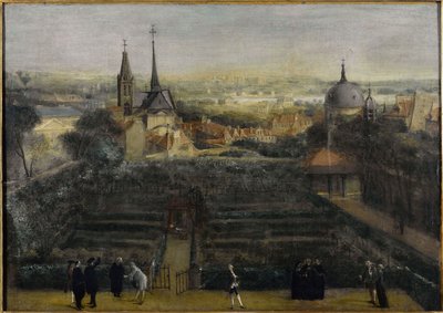 The Abbey of Saint-Victor, view from the Scots College, circa 1760, present-day Place Jussieu, 5th arrondissement, between 1755 and 1765 by Unknown artist