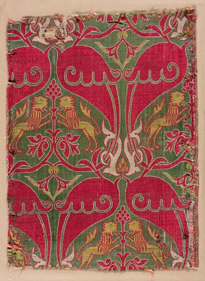 Lampas with Rampant Lions, Palmettes, and Escutcheons by Unknown artist