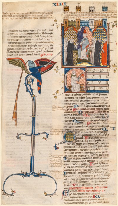 Leaf Excised from a "Decretum" by Gratian: Initial C with a Seated Cleric by Unknown artist