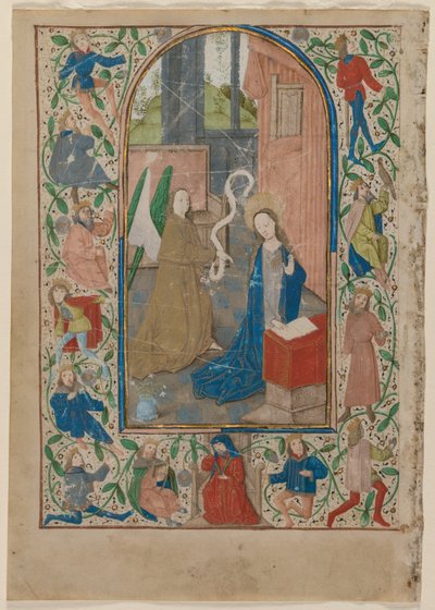 Leaf from a Book of Hours: The Annunciation by Unknown artist
