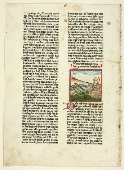 Life of Saint Pirminius from Heiligenleben, Winterteil, Plate 1 from Woodcuts from Books of the 15th Century by Unknown artist