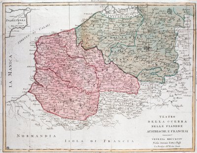 Map of the Flanders Campaign Between French Army and Austrian Army by Unknown artist