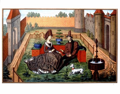 Maulgis and the beautiful Oriande (courteous love scene), Middle Ages by Unknown artist