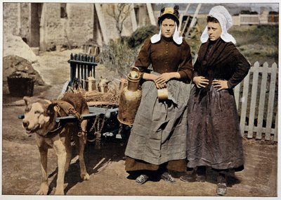 Milk merchants and dog cart from Antwerp, late 19th century by Unknown artist