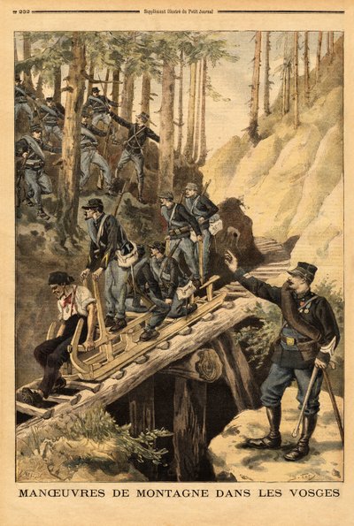 Mountain Maneuver in the Vosges of a Battalion of Alpine Hunters with a Request for a Schlitte by Unknown artist