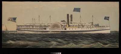 Paddle Steamer Commonwealth. Great Eastern Line to Boston via Norwich and Worcester by Unknown artist