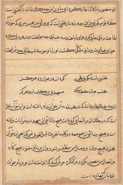 Page from Tales of a Parrot (Tuti-nama): text page by Unknown artist