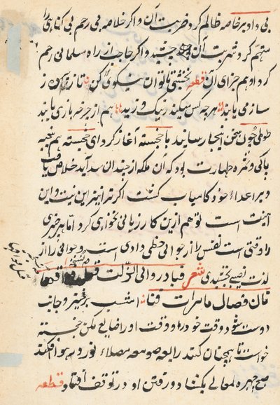 Page from Tales of a Parrot (Tuti-nama): text page by Unknown artist
