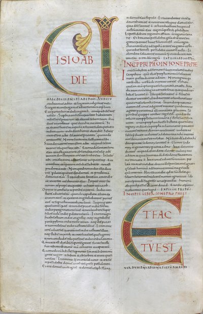 Page with the Incipit of the Book of the Prophet Obadiah (the Vision of Obadiah) and the Incipit of the Prophet Jonah by Unknown artist