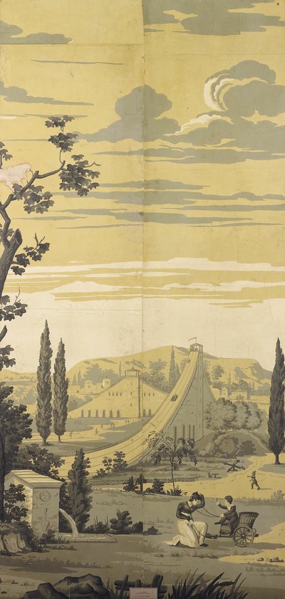 Panel with a Scene in an Amusement Park by Unknown artist