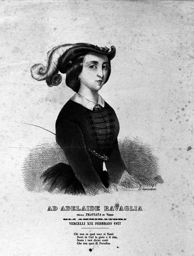 Portrait of Adelaide Ravaglia in the representation of the opera 