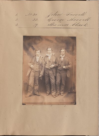 Portrait of John Farrell, George Morrell, and Thomas Clark by Unknown artist