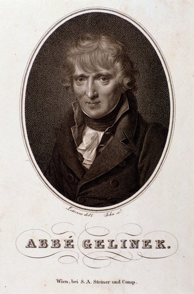 Portrait of Josef Gelinek (Joseph) (1758-1825) Austrian pianist, composer and theologian Engraving. 19th century. by Unknown artist