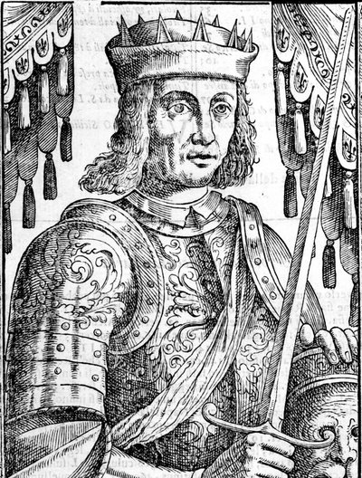 Portrait of Roger II of Hauteville, founder of the monarchy of Sicily. Xilography of the 16th century by Unknown artist