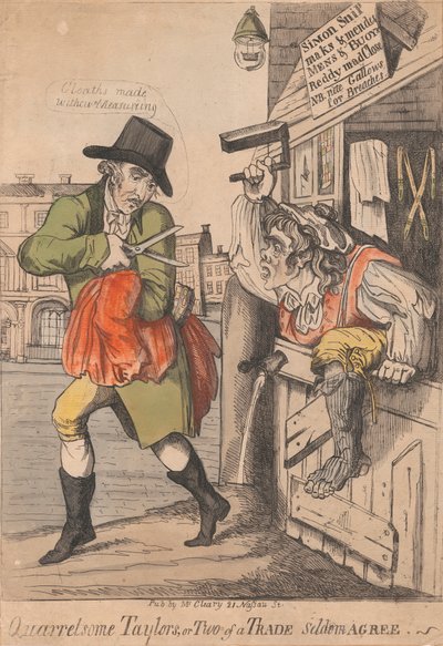 Quarrelsome Taylors, or Two of a Trade Seldom Agree by Unknown artist