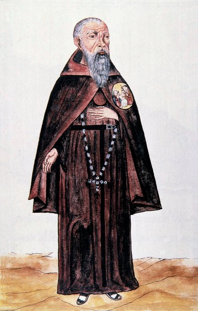 Representation of a Monk of the Franciscan Order, from "Trujillo del Peru" or "Codex Martinez Compañón" by Baltazar Martinez Compañón y Bujanda, Bishop of Trujillo by Unknown artist