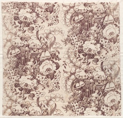 Roller-Printed Cotton with Design of Woman Playing a Lute by Unknown artist
