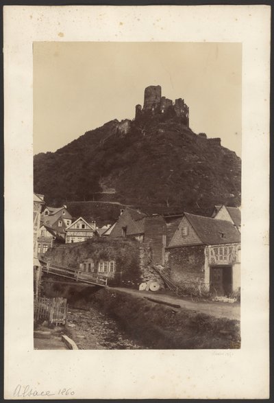 [Ruins of Castle Overlooking Town] by Unknown artist