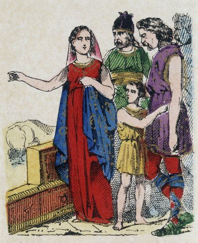 Sainte Genevieve (422-502), patron saint of Paris, dissuaded Parisians from abandoning their city, which was threatened in 451 by Attila, king of the Huns by Unknown artist