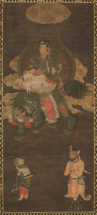 Shakyamuni Triad: Buddha Attended by Manjushri and Samantabhadra (Bodhisattva with Lion) by Unknown artist
