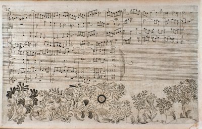 Sheet Music of The Art of the Fugue, End of Counterpoint 5, by Johann Sebastian Bach by Unknown artist