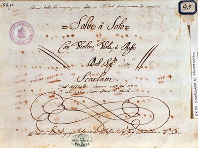 Sheet Music Page for Salve Regina by Domenico Scarlatti by Unknown artist