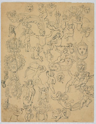 Sheet with Putti and Studies after the Antique by Unknown artist